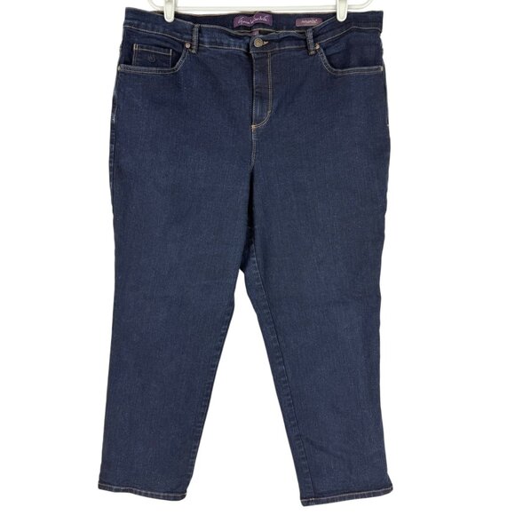 Gloria Vanderbilt Women's Amanda Stretch Blue Denim Jeans Plus Size 18W Short - Picture 1 of 10